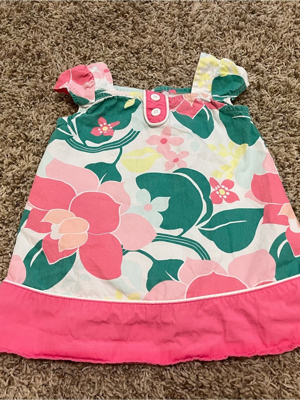 Gymboree Pink, Green & White Floral Sundress